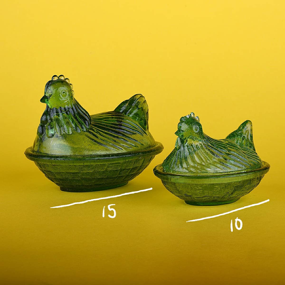 Gallina vidrio verde