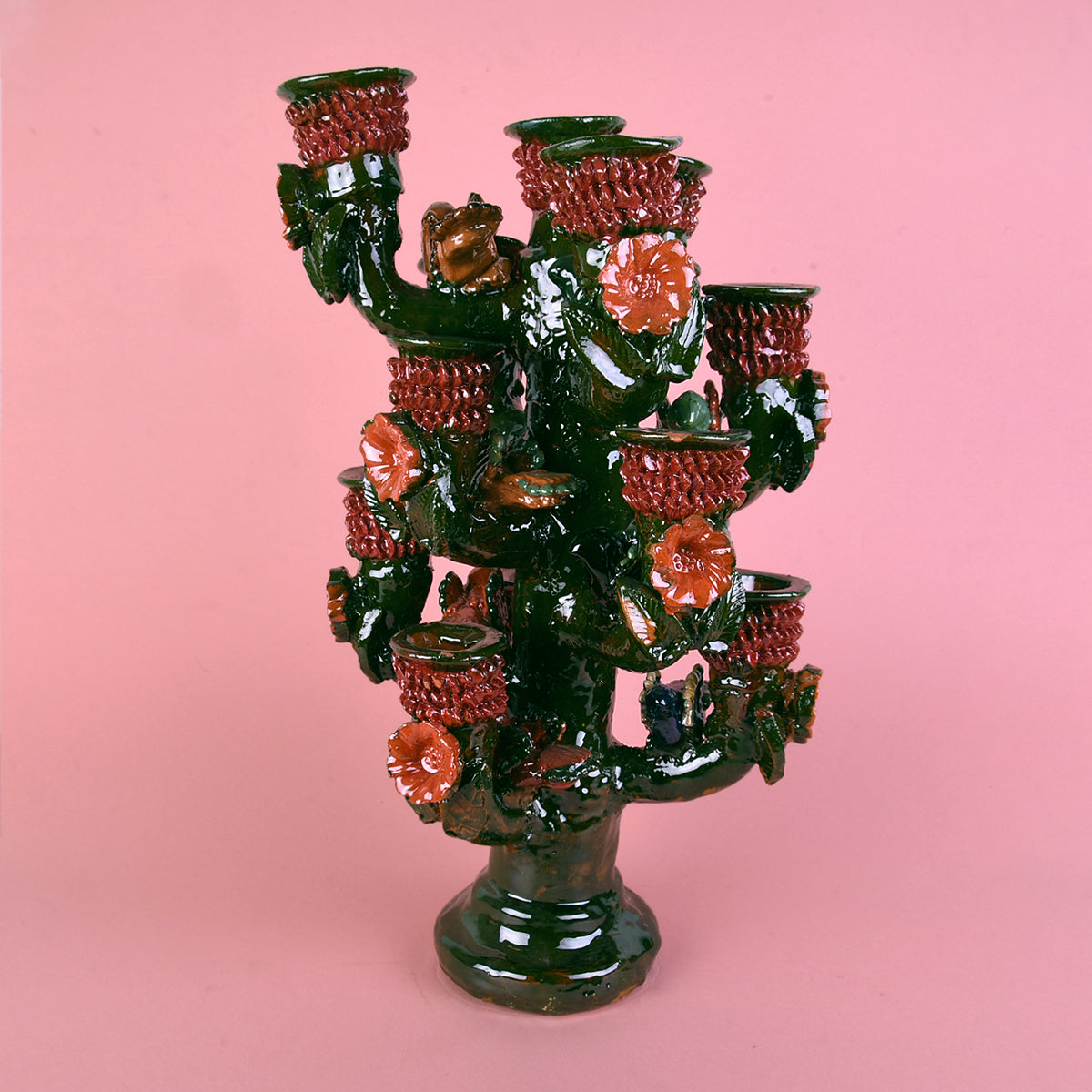 Candelabro vidriado 14 velas