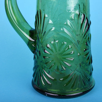 Jarra cuello vidrio verde
